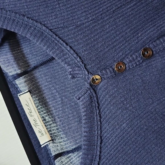 We The Free FP Navy Oversized Knit Long-Sleeve Mini Dress, Size S - Picture 4 of 9